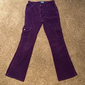 Children’s Place, size 14, corduroy, cargo, stretch, flare bottom pants.